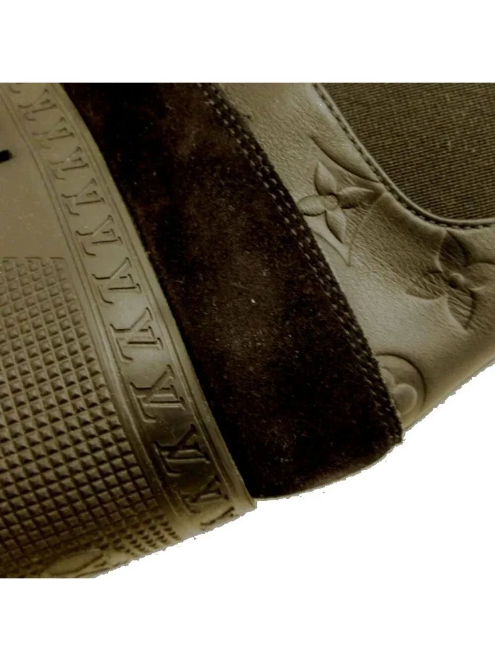 Louis Vuitton Laureate Monogram Boots Short Logo Suede Platform Black